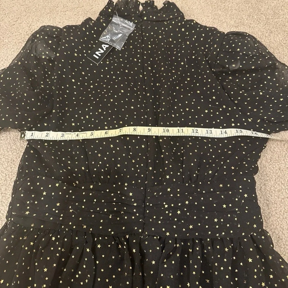 INA Glimmering Skies Black And Gold Print Dress - Picture 10 of 10